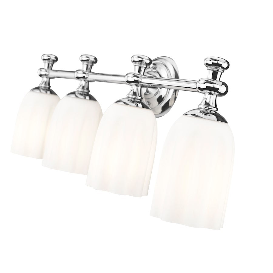 Orion 4 Light 31.25" Bathroom Vanity Light, Chrome/Opal Etched