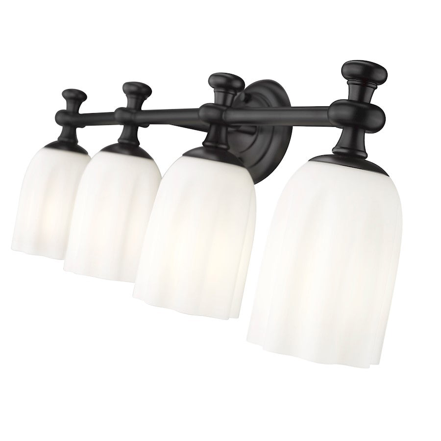 4 Light 31.25" Bathroom Vanity Light, Matte Black