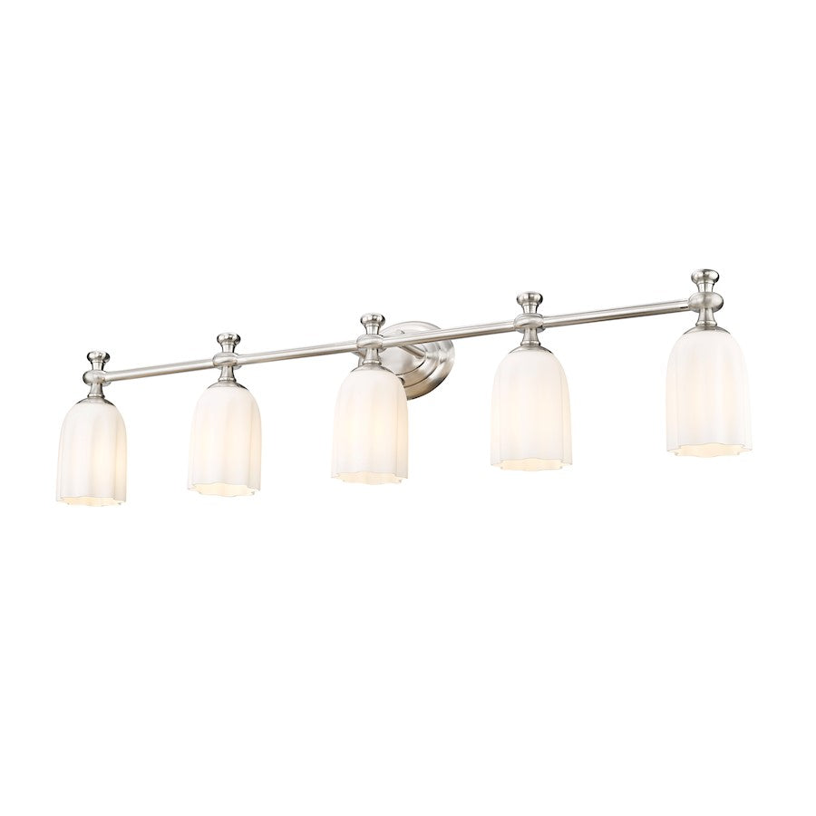 5 Light 40.25" Bathroom Vanity Light, Brushed Nickel