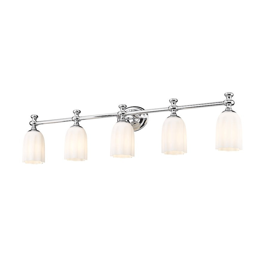 Orion 5 Light 40.25" Bathroom Vanity Light, Chrome/Opal Etched