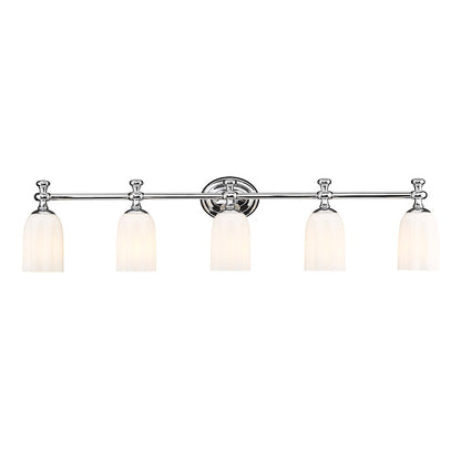 Orion 5 Light 40.25" Bathroom Vanity Light, Chrome/Opal Etched