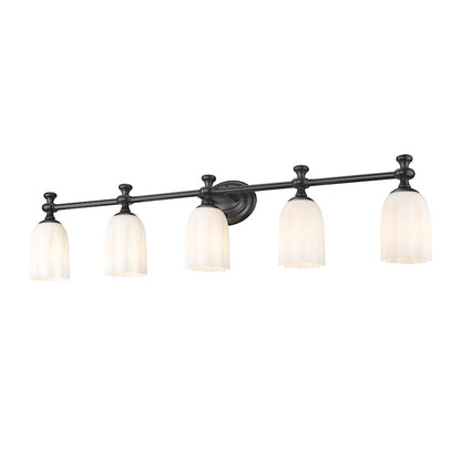 5 Light 40.25" Bathroom Vanity Light, Matte Black