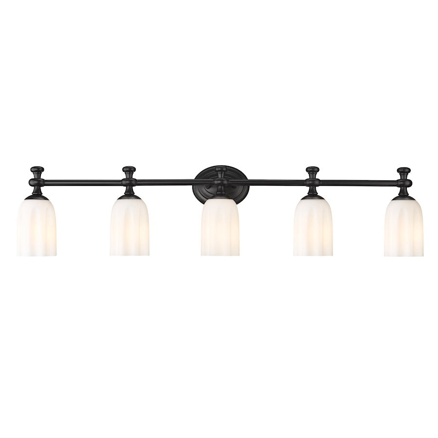 5 Light 40.25" Bathroom Vanity Light, Matte Black