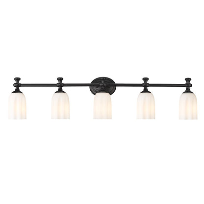 5 Light 40.25" Bathroom Vanity Light, Matte Black