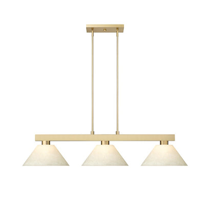 3 Light 14.25" Billiard, Modern Gold