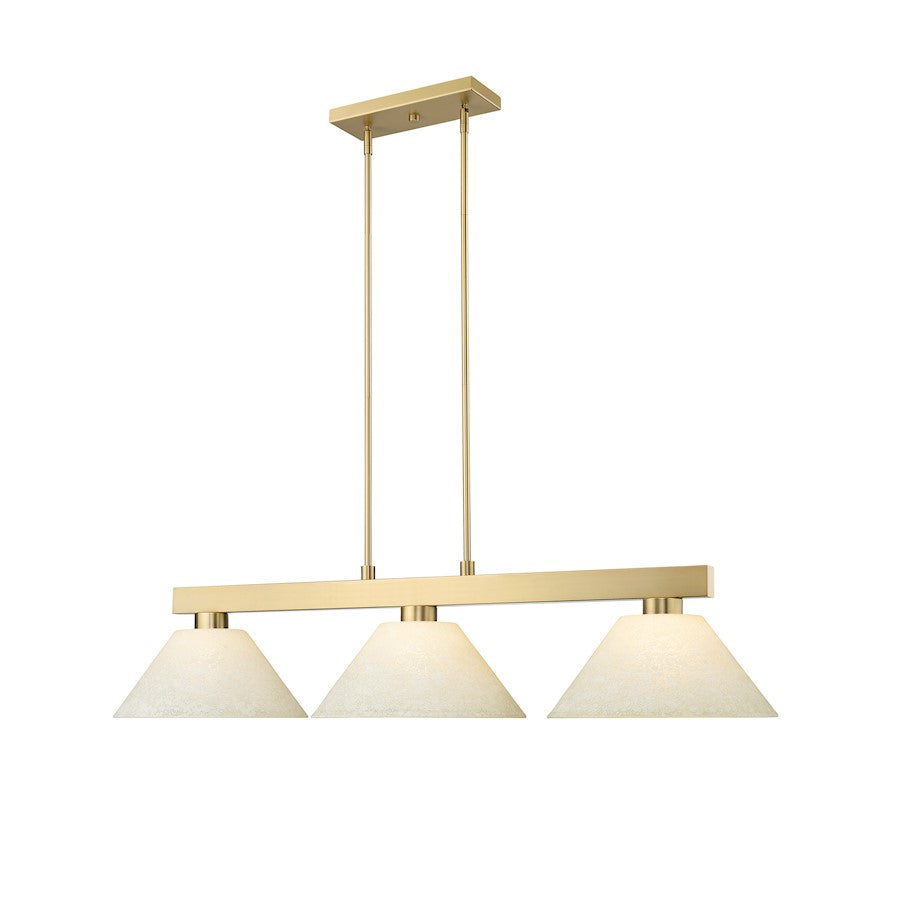 3 Light 14.25" Billiard, Modern Gold