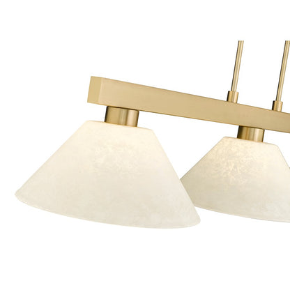 3 Light 14.25" Billiard, Modern Gold