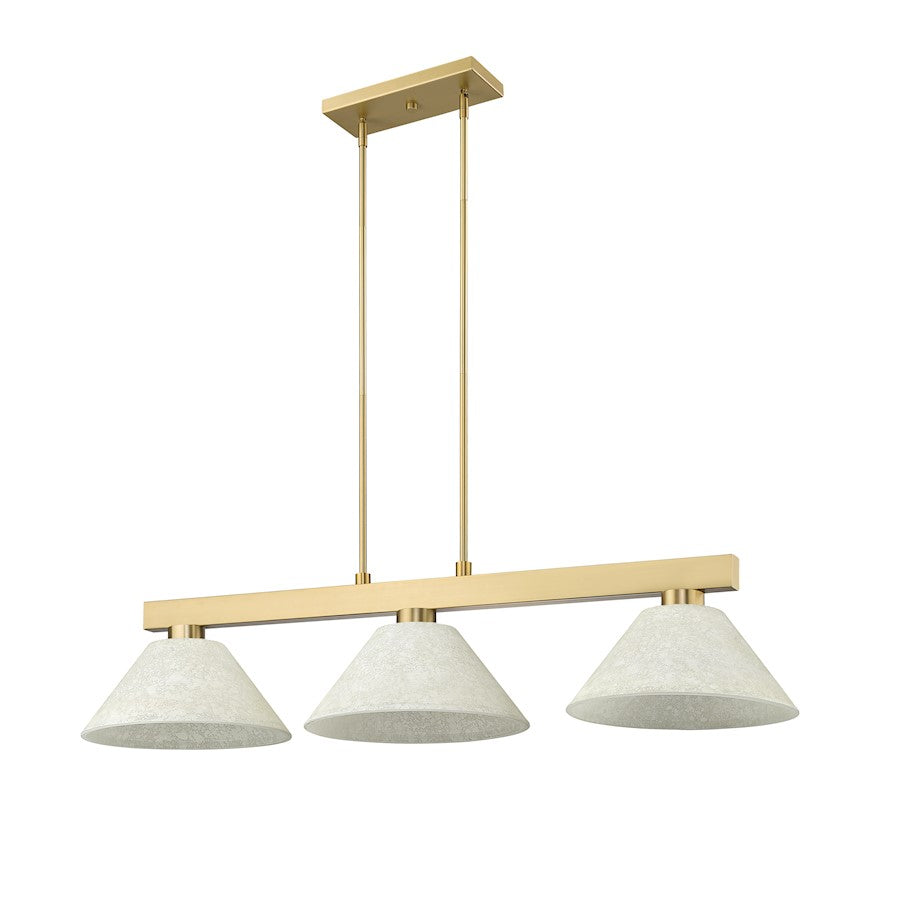 3 Light 14.25" Billiard, Modern Gold