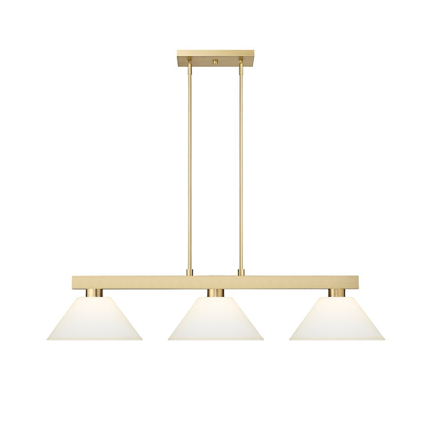 3 Light 14.25" Billiard, Modern Gold