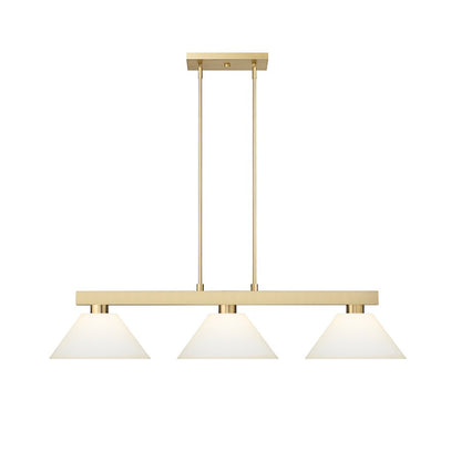 3 Light 14.25" Billiard, Modern Gold