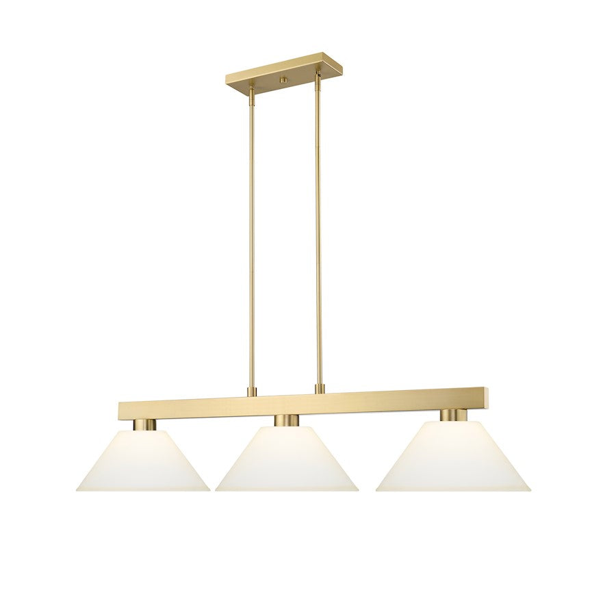 3 Light 14.25" Billiard, Modern Gold