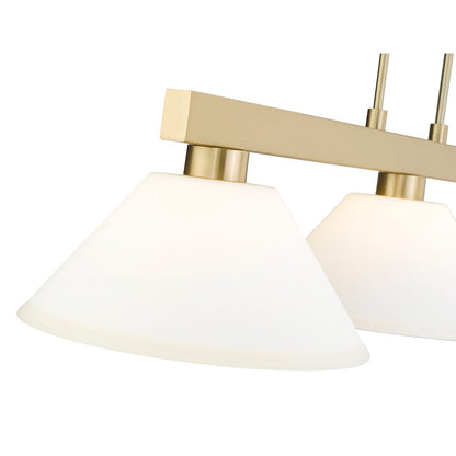 3 Light 14.25" Billiard, Modern Gold