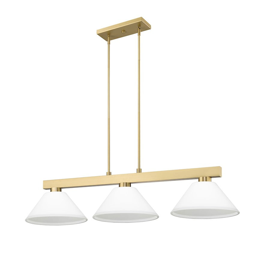3 Light 14.25" Billiard, Modern Gold