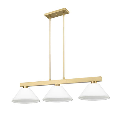 3 Light 14.25" Billiard, Modern Gold