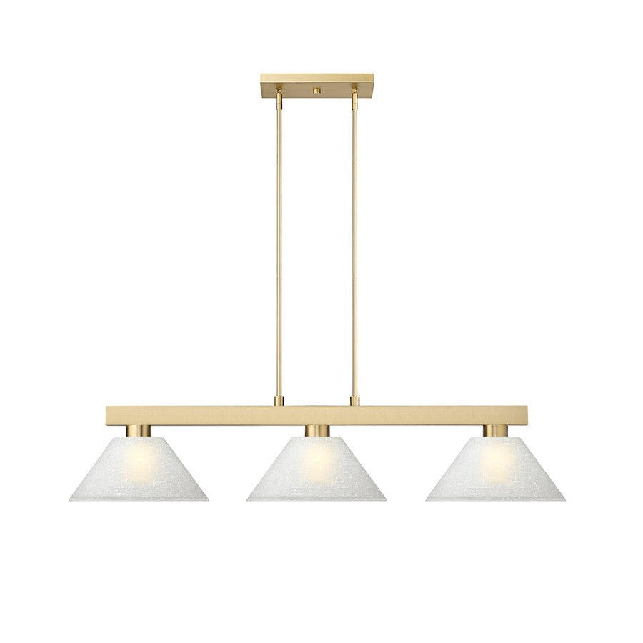 3 Light 14.25" Billiard, Modern Gold