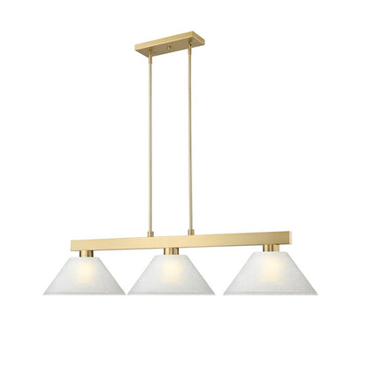 3 Light 14.25" Billiard, Modern Gold