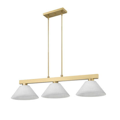 3 Light 14.25" Billiard, Modern Gold