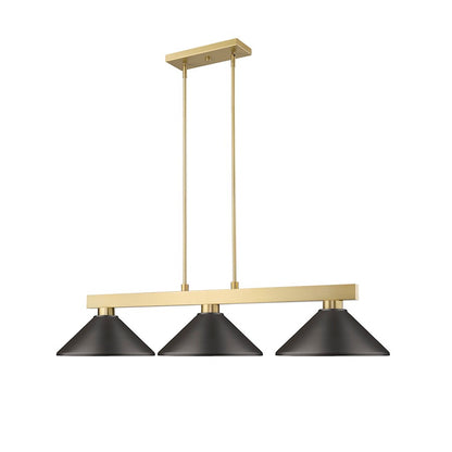 3 Light Billiard, Modern Gold/Bronze