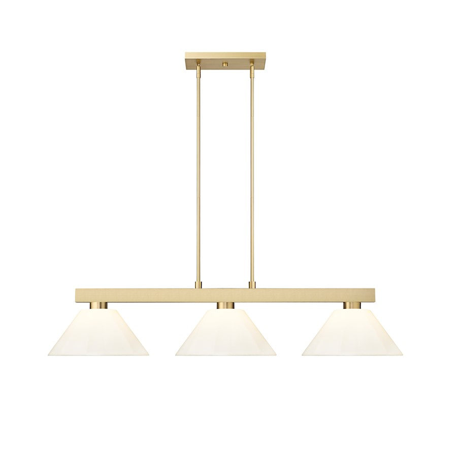 3 Light Billiard, Modern Gold/White