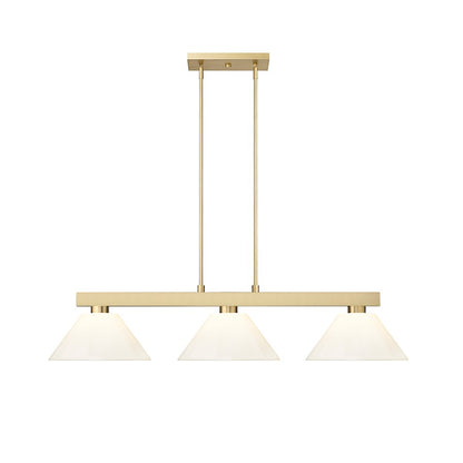 3 Light Billiard, Modern Gold/White
