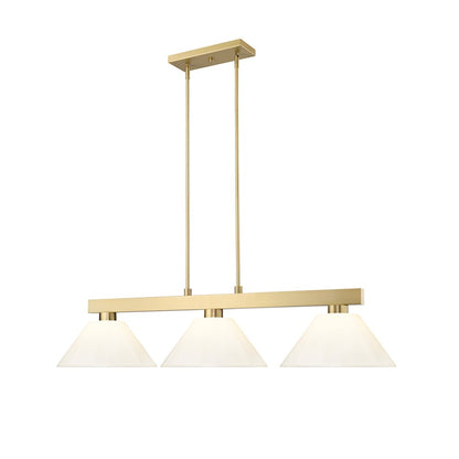 3 Light Billiard, Modern Gold/White