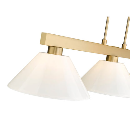 3 Light Billiard, Modern Gold/White