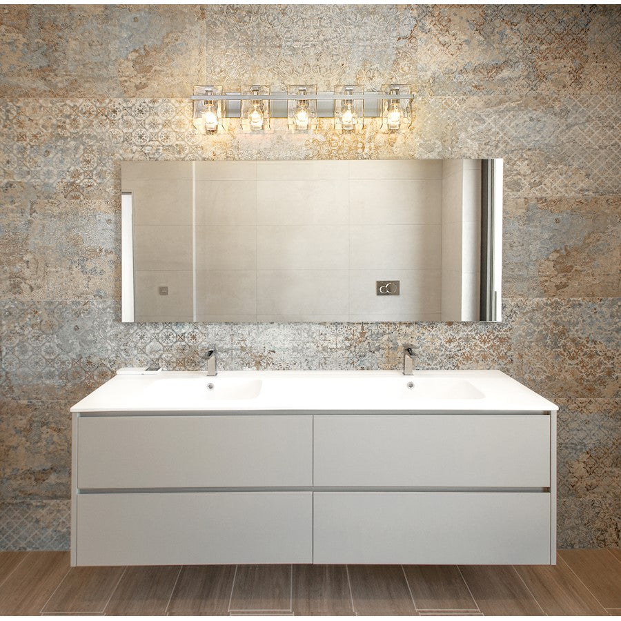 5 Light Bathroom Vanity Light, Clear