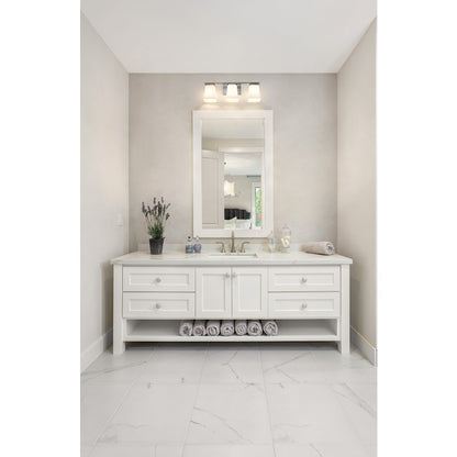 3 Light Bathroom Vanity Light, Etched Opal