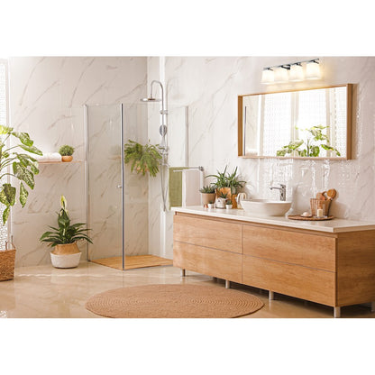 4 Light Bathroom Vanity Light, Etched Opal