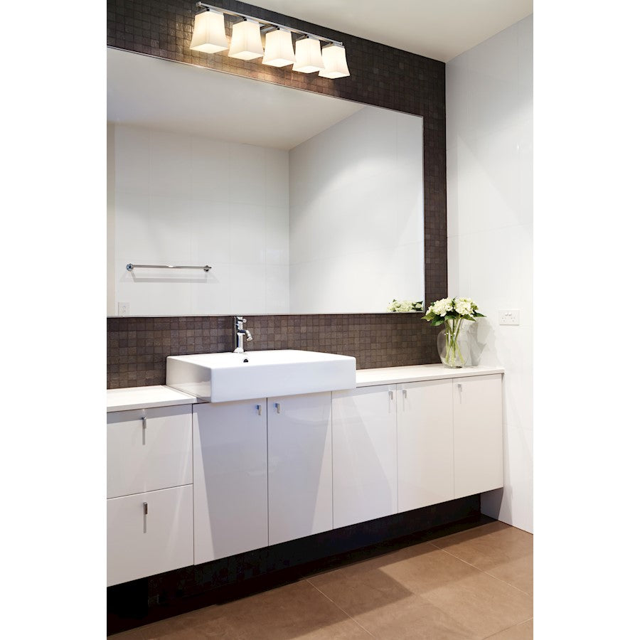 5 Light Bathroom Vanity Light, Etched Opal