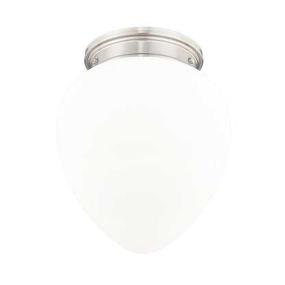 Z-Lite Gideon 1 Light 12" Flush Mount, Brushed Nickel/Etched Opal