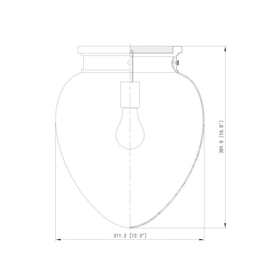 Z-Lite Gideon 1 Light 12" Flush Mount, Brushed Nickel/Etched Opal
