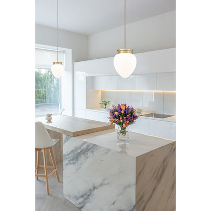 1 Light 12" Pendant, Modern Gold
