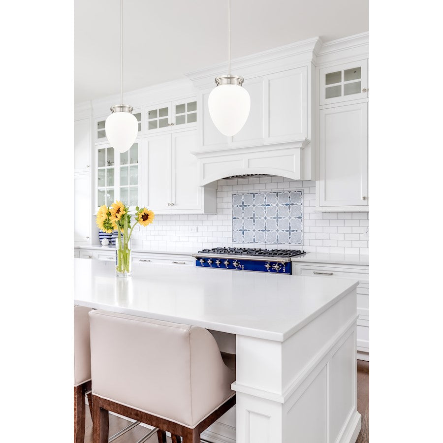 1 Light 10" Pendant, Brushed Nickel