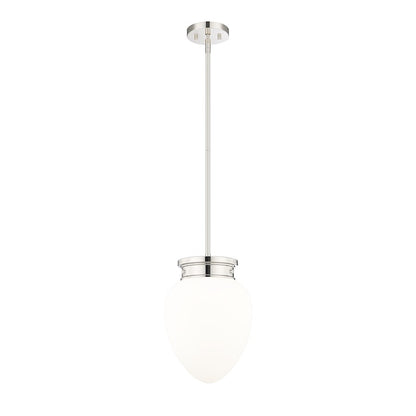 Z-Lite Gideon 1 Light 10" Pendant, Polished Nickel/Etched Opal - 1945P9-PN