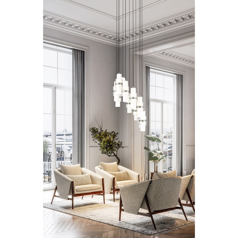 11 Light Chandelier, Nickel
