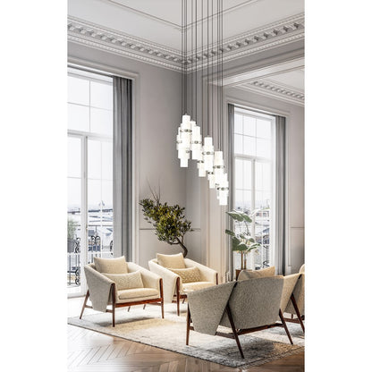 11 Light Chandelier, Nickel