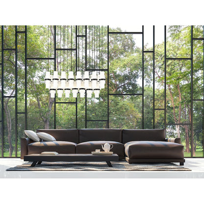 3 Light Linear Chandelier, Black