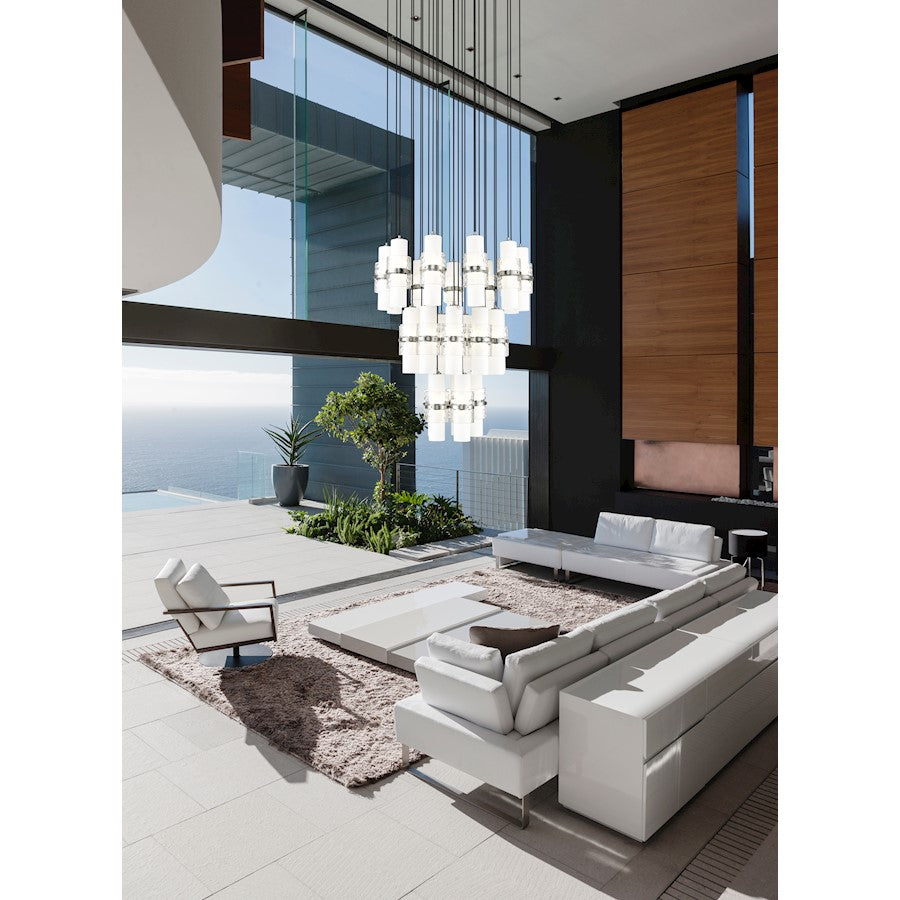 27 Light Chandelier, Nickel