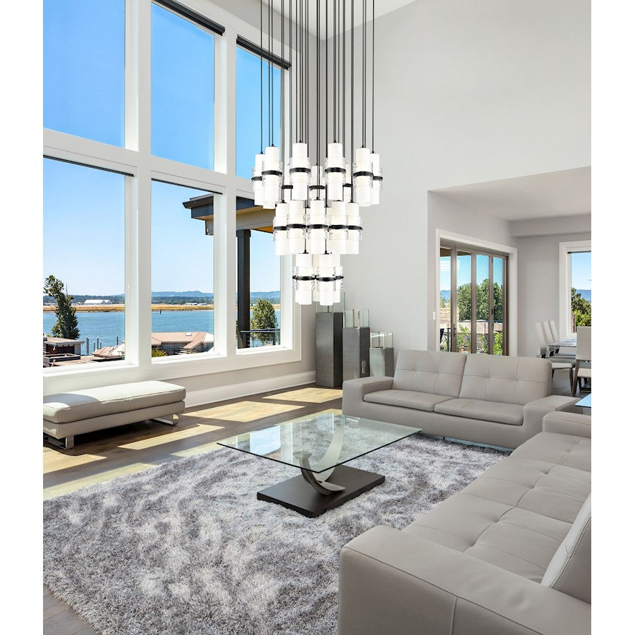 27 Light Chandelier, Matte Black