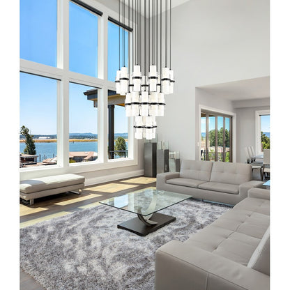 27 Light Chandelier, Matte Black