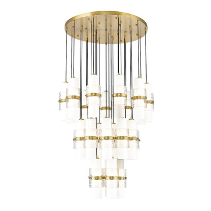 Z-Lite Cayden 27 Light Chandelier, Gold/Clear/Etched Opal - 1946P-27R-MGLD
