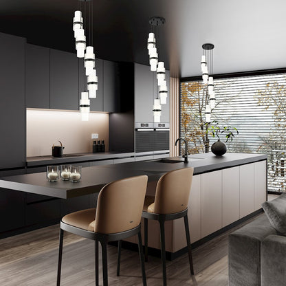 5 Light Chandelier, Matte Black