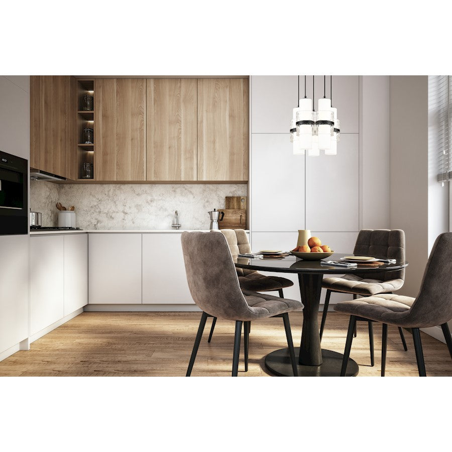 5 Light Chandelier, Matte Black