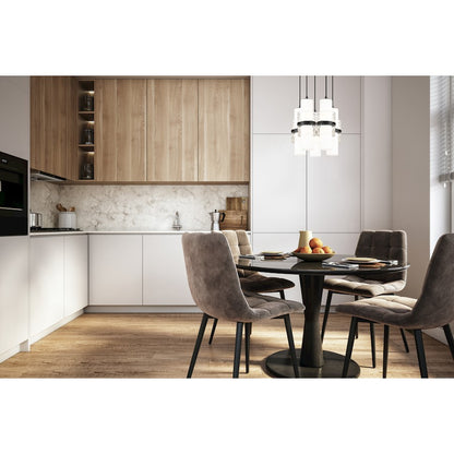 5 Light Chandelier, Matte Black
