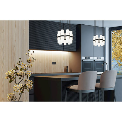 7 Light Chandelier, Matte Black