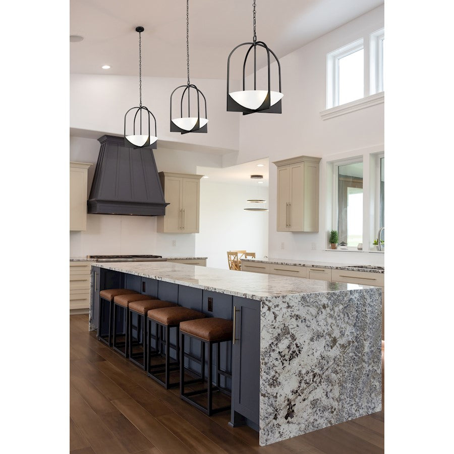 4 Light Pendant, Matte Black