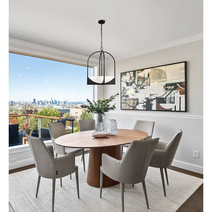 4 Light Pendant, Matte Black