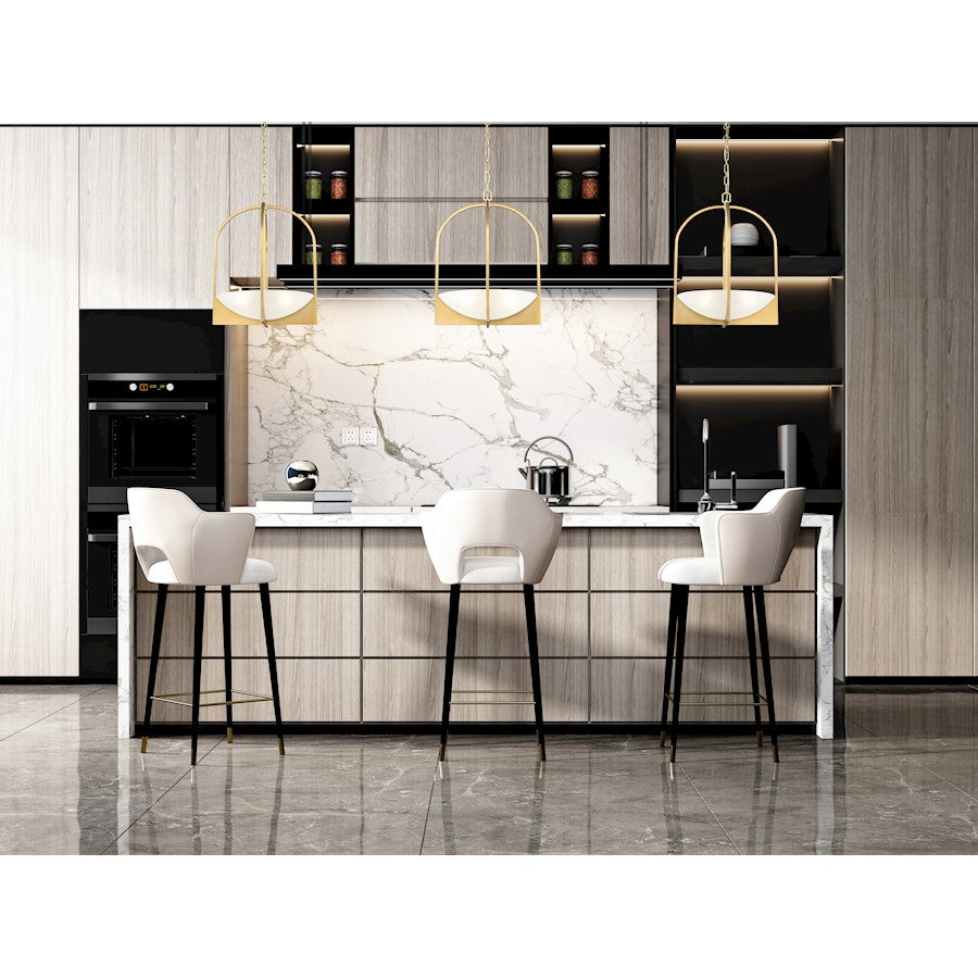 4 Light Pendant, Modern Gold