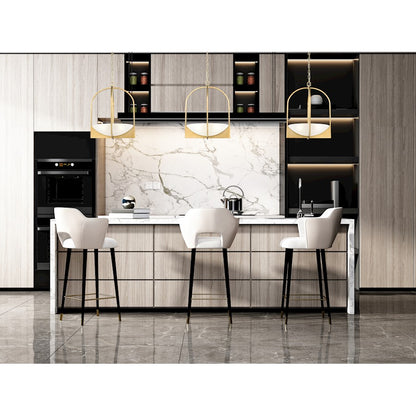 4 Light Pendant, Modern Gold